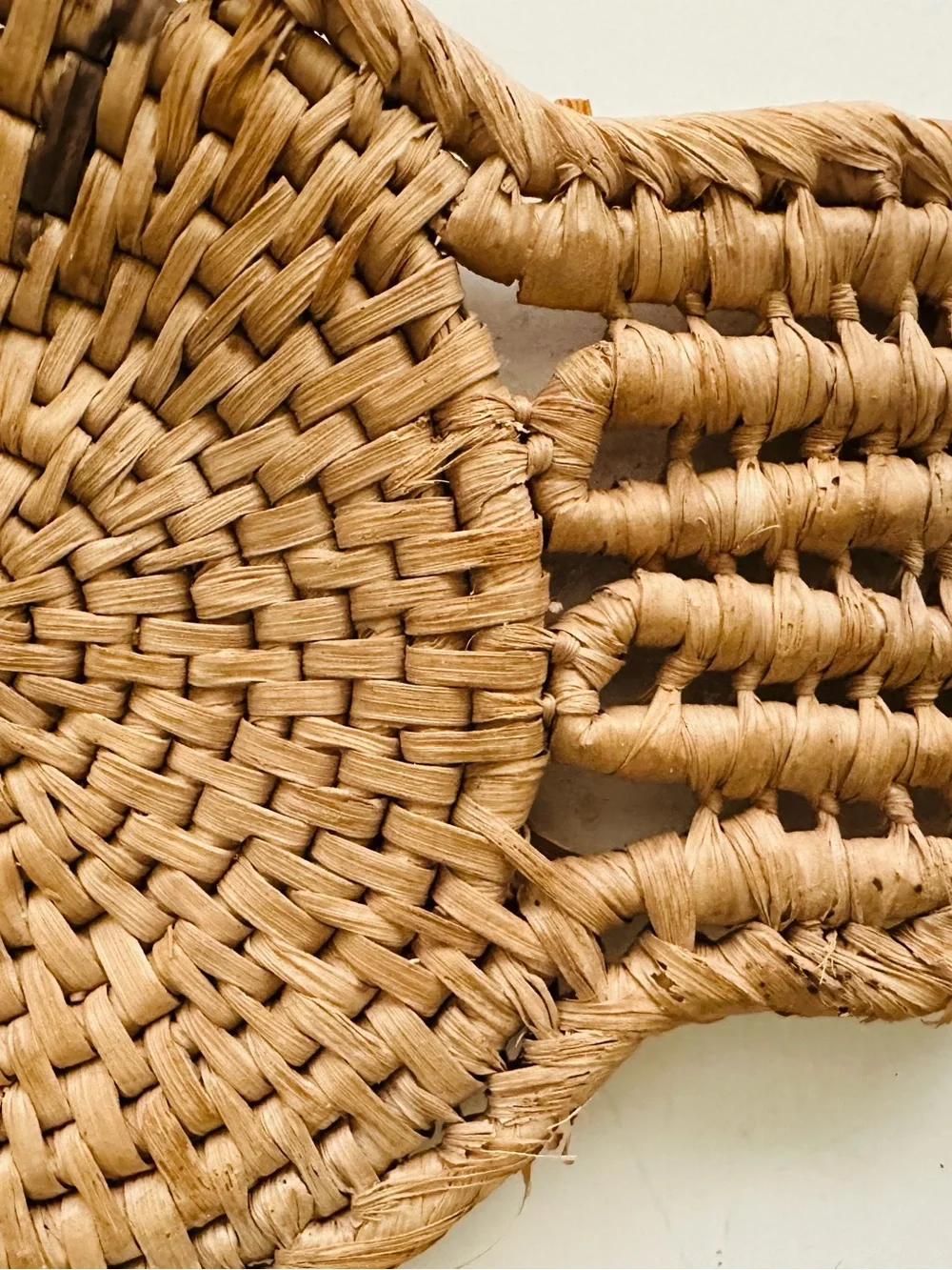 Rattan Handwoven Owl Basket - Natural Straw Accent